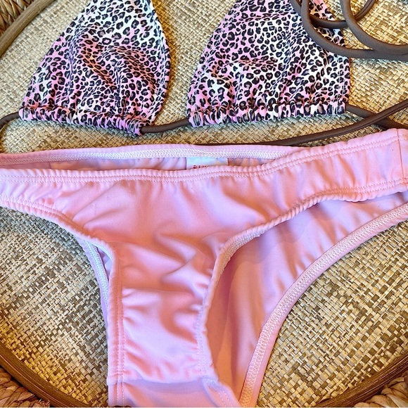 SOL Y ARENA 👙 Pink & Brown Animal Print Bikini | SZ S/P - Picture 4 of 11